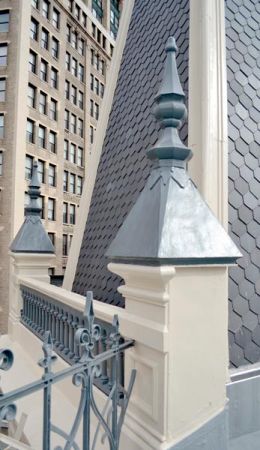 901 Broadway slate roof and finials