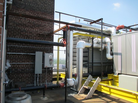 After damage from Irene and Sandy, 135 Montgomery Street installed replacement chillers on the roof.