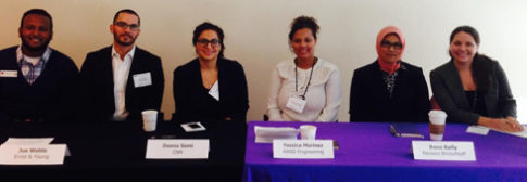 RAND's Yessica Marinez (third from right) spoke about careers and professional development at NYU's Diversity Breakfast.