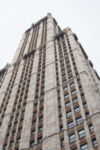 At 60 stories high, the Woolworth Building was the tallest in the world when it was built in 1913.