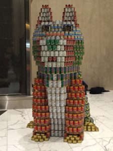 RAND’s Canstruction sculpture “Hounding Hunger,” which was built with 2,568 cans, won the “Best Meal” award. 