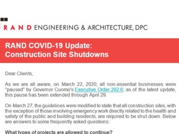 RAND COVID-19 Update: Construction Site Shutdowns