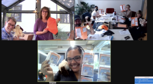 RAND employees meet virtually to create literacy kits for children in need via Volunteer NY