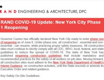 RAND COVID-19 Update: New York City Phase 1 Reopening