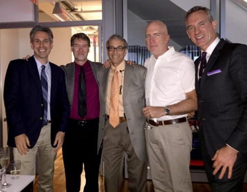 RAND shareholders (from left) Peter Varsalona, Christopher Walsh, Stephen Varone, Michael Larkin, and Peter Scallion celebrate the company’s new stock plan.