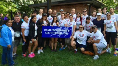 The RAND on the Run team is ready to roll for the 39th annual J.P. Morgan Corporate Challenge in Central Park.