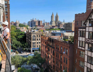 Scaffold drop facade inspection on the Upper West Side