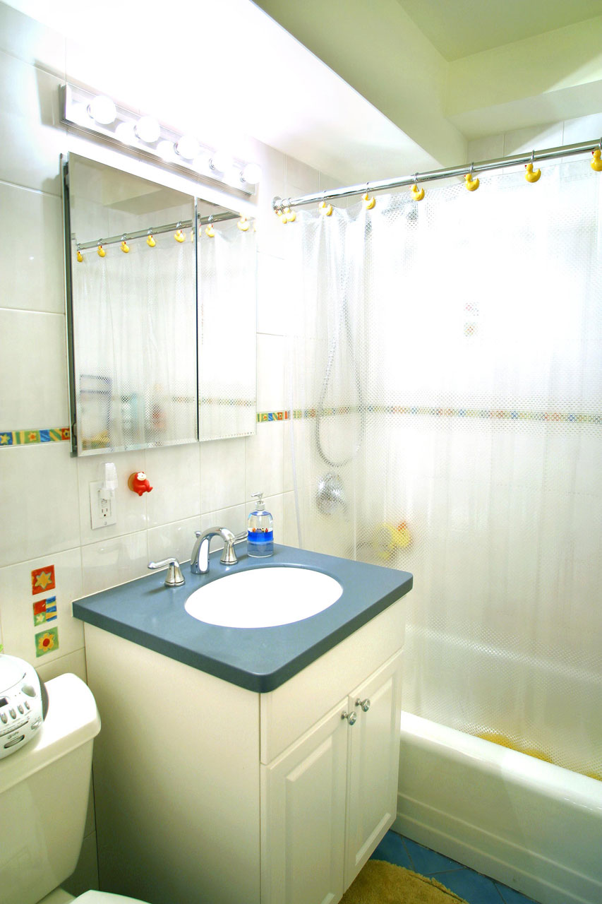 <p>Renovations included new fixtures and finishes in a bathroom.</p>