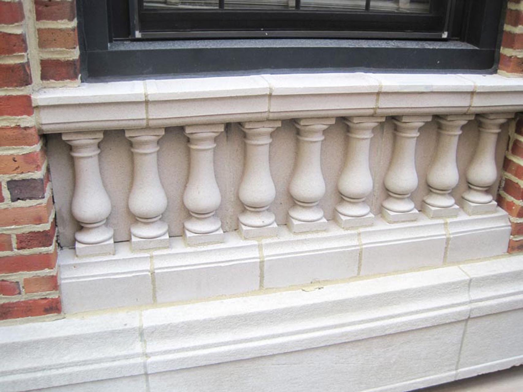 <p>Decorative stone balustrades were reconstructed.</p>
