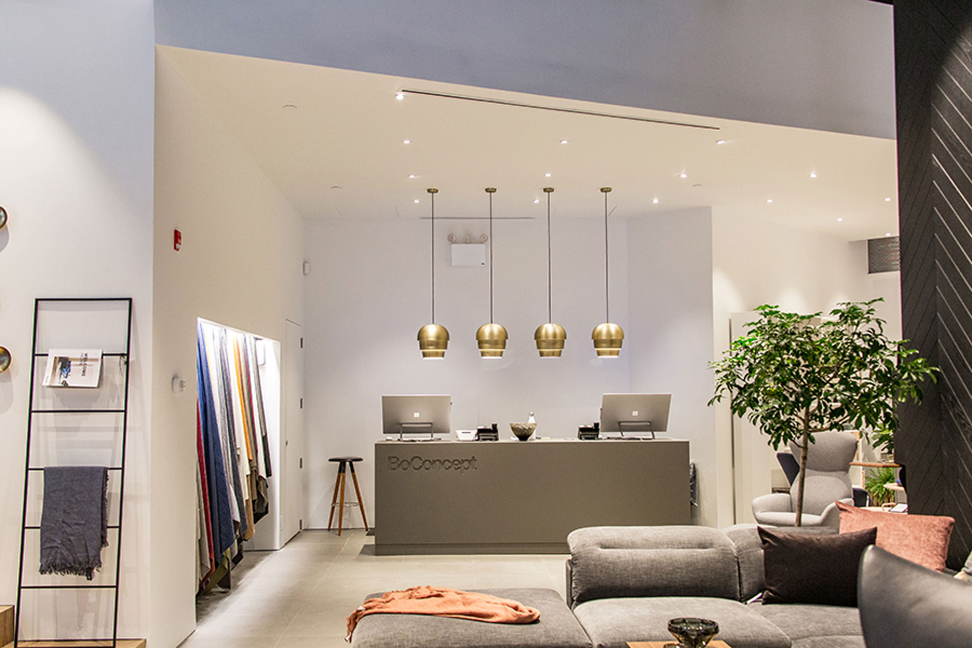 <p>Custom millwork can be found throughout the showroom.</p>
