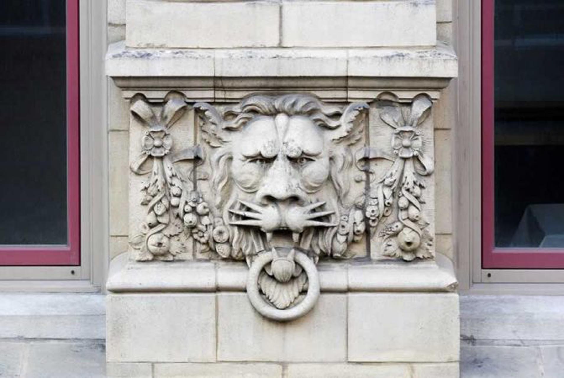 <p>Terra cotta frieze on facade</p>
