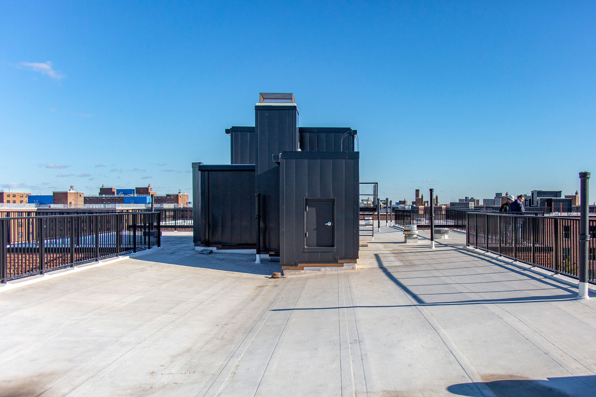 <p>Completed roof replacement program included replacement of defective in-wall counterflashing along the main bulkhead, terrace, and entrance roofs for all six of the complex’s buildings. </p>
