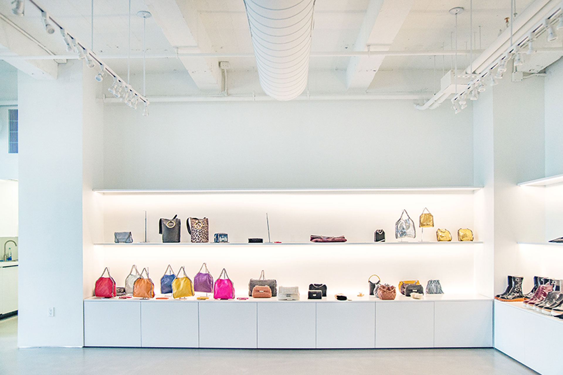 <p>Stella McCartney uses the open-concept space as both showroom and office. </p>
