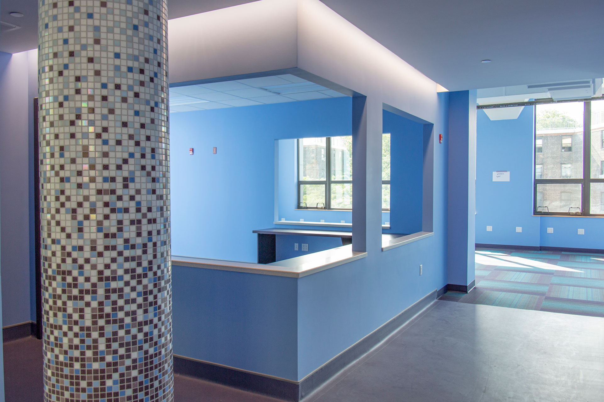 <p>The second floor of the Floating Hospital’s flagship clinic houses exam rooms, offices, laboratories, immunization rooms, and a vision check area.</p>