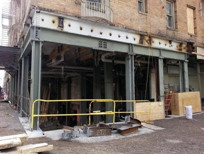 Open Building Front near second avenue subway construction