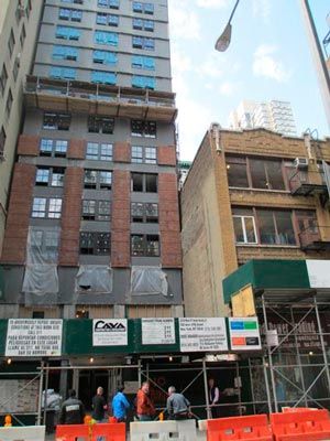 A building excavation