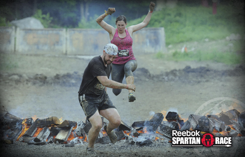 Sam and Albelisa Kemp leap over the Ring of Fire!