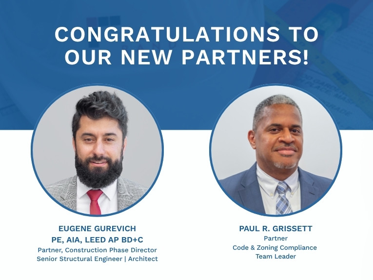 "RAND Engineering & Architecture, DPC is pleased to announce that Eugene Gurevich, PE, AIA and Paul Grissett have been named partners to the firm.