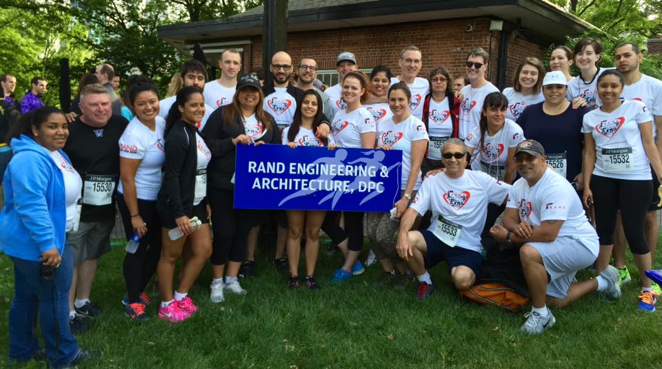 The RAND on the Run team is ready to roll for the 39th annual J.P. Morgan Corporate Challenge in Central Park.
