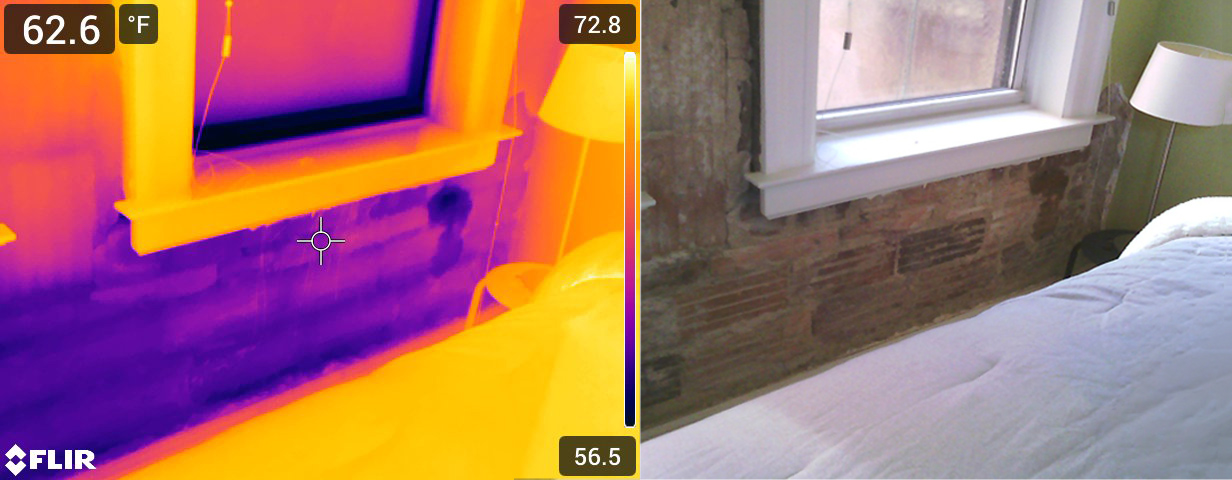 Infrared Thermography image of leakage investigation.