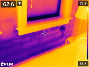Infrared Thermography image of leakage investigation.